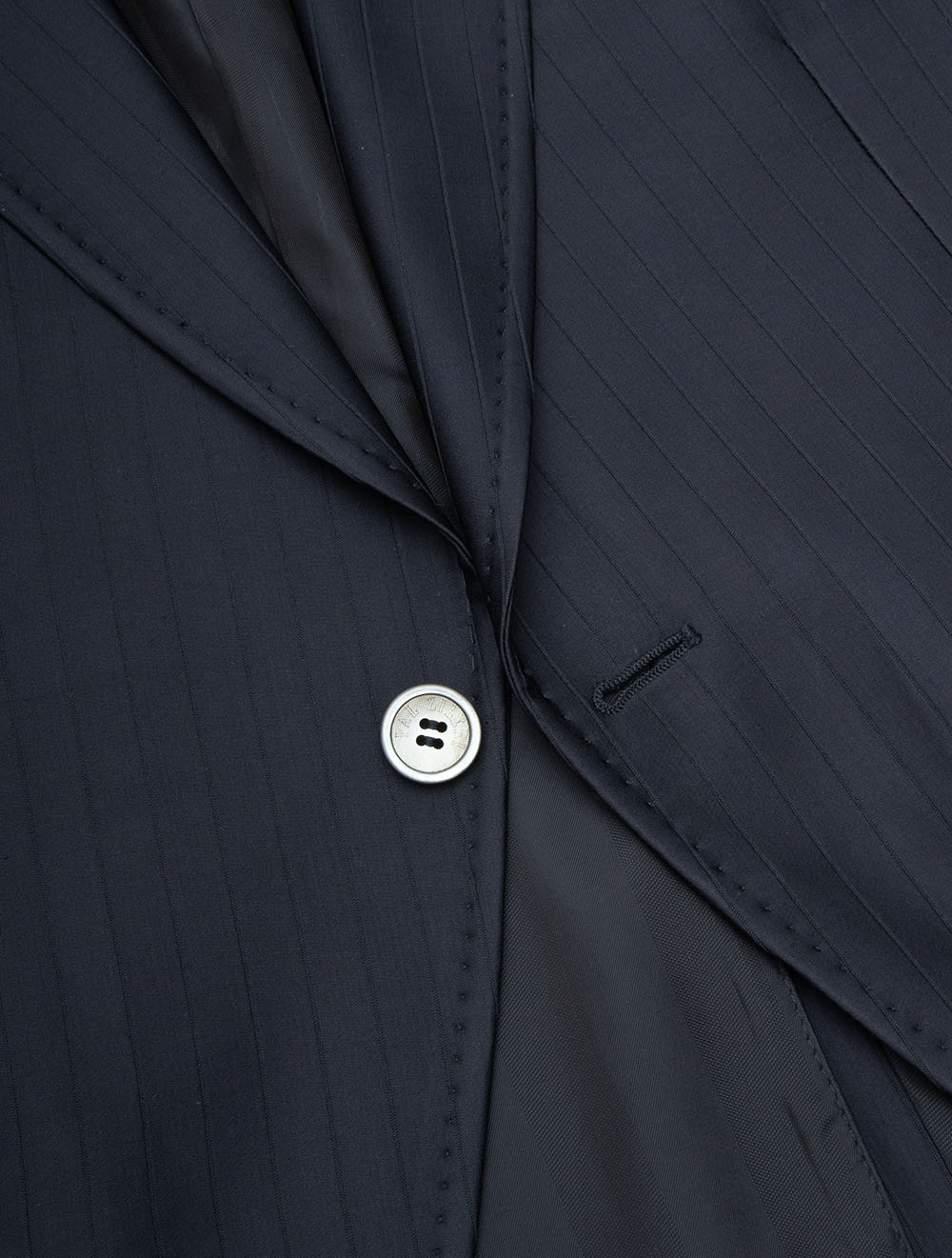 Self Stripe Three Piece Suit Navy - Image 3