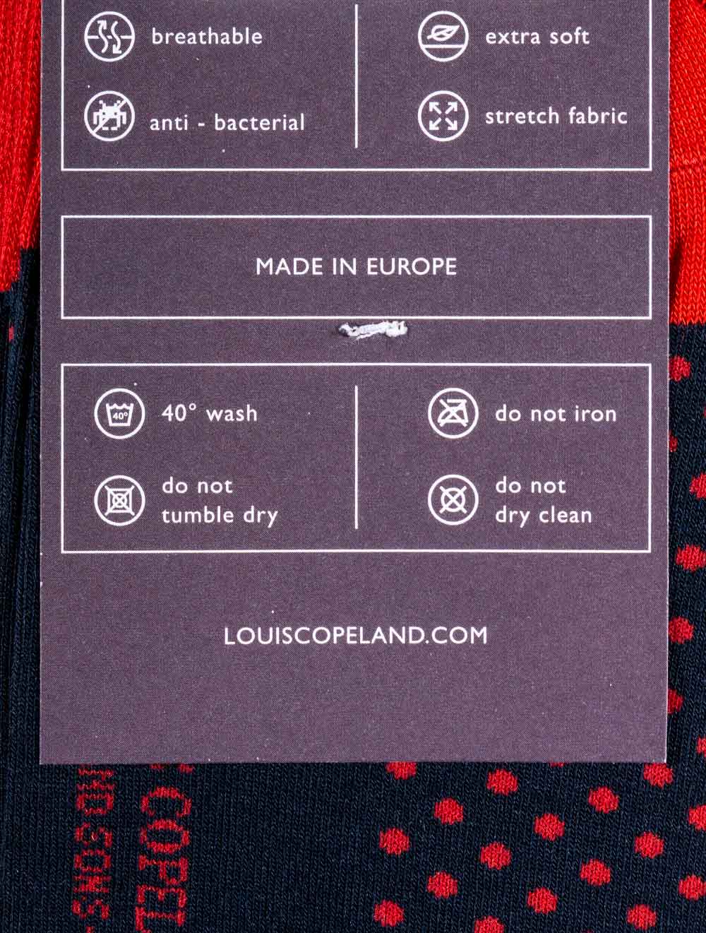 Bamboo Dotted Print Socks Navy/red - Image 3