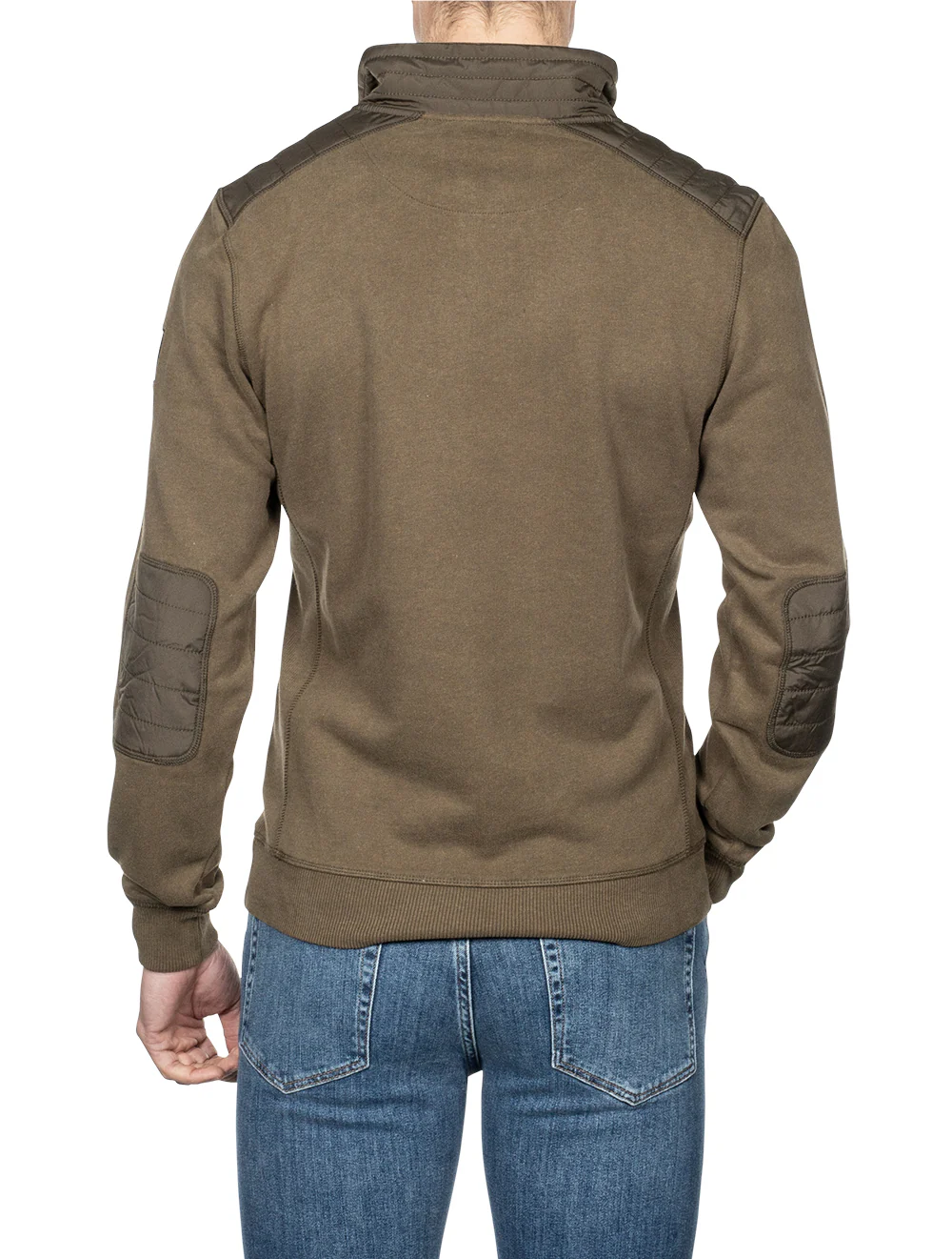 Jaxon Quarter Zip Sweater Olive - Image 3