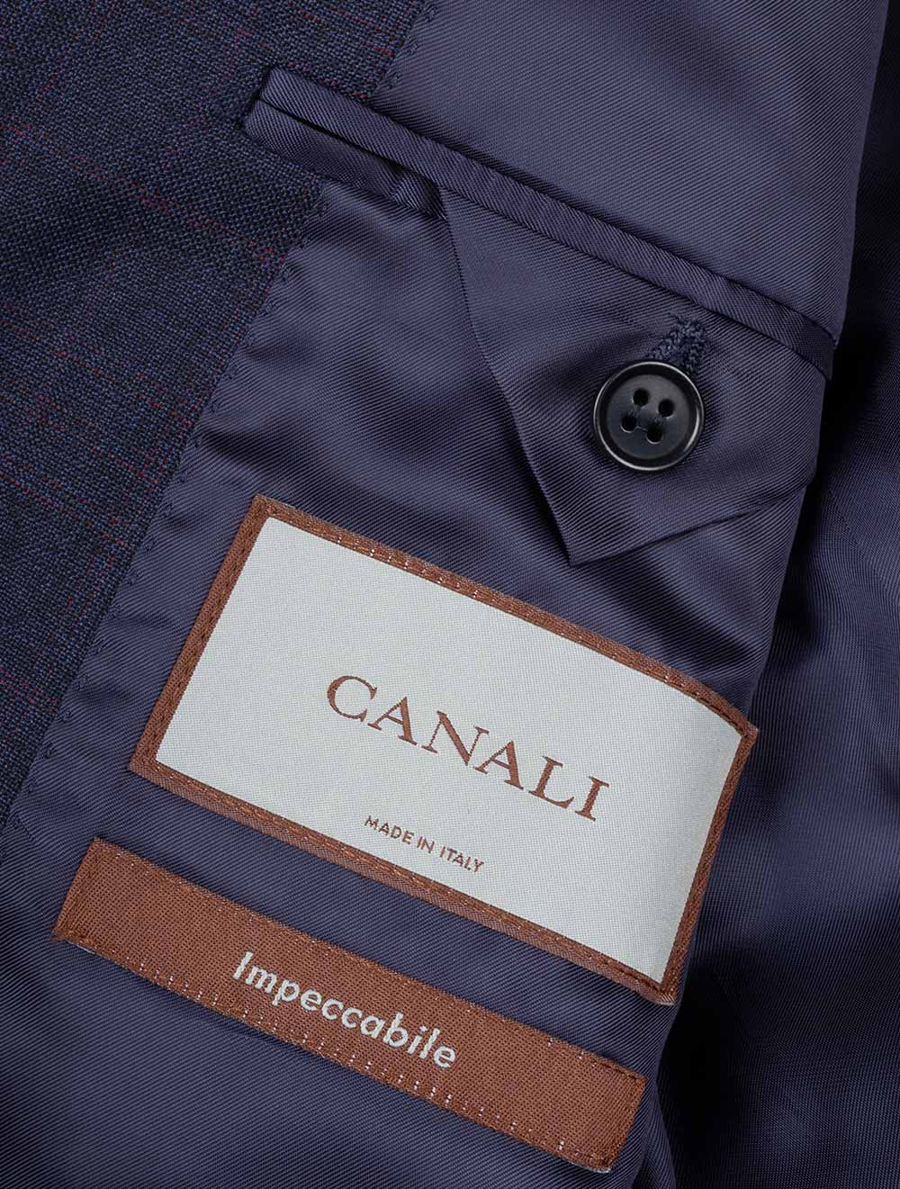 Glen-Check Suit Navy/Burgundy - Image 5