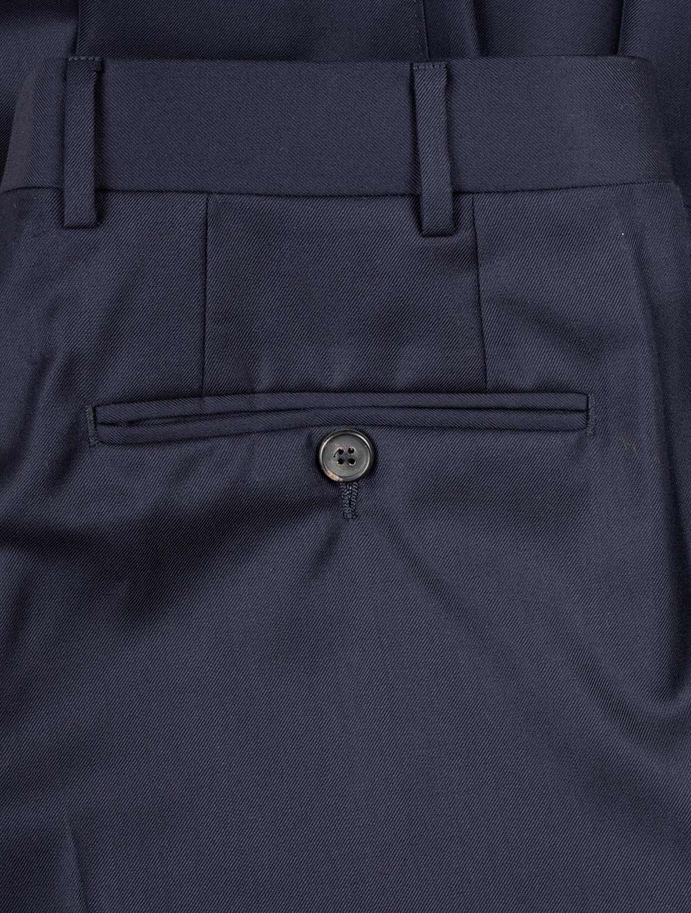Super 150 Exclusive Wool Trousers Navy - Image 4