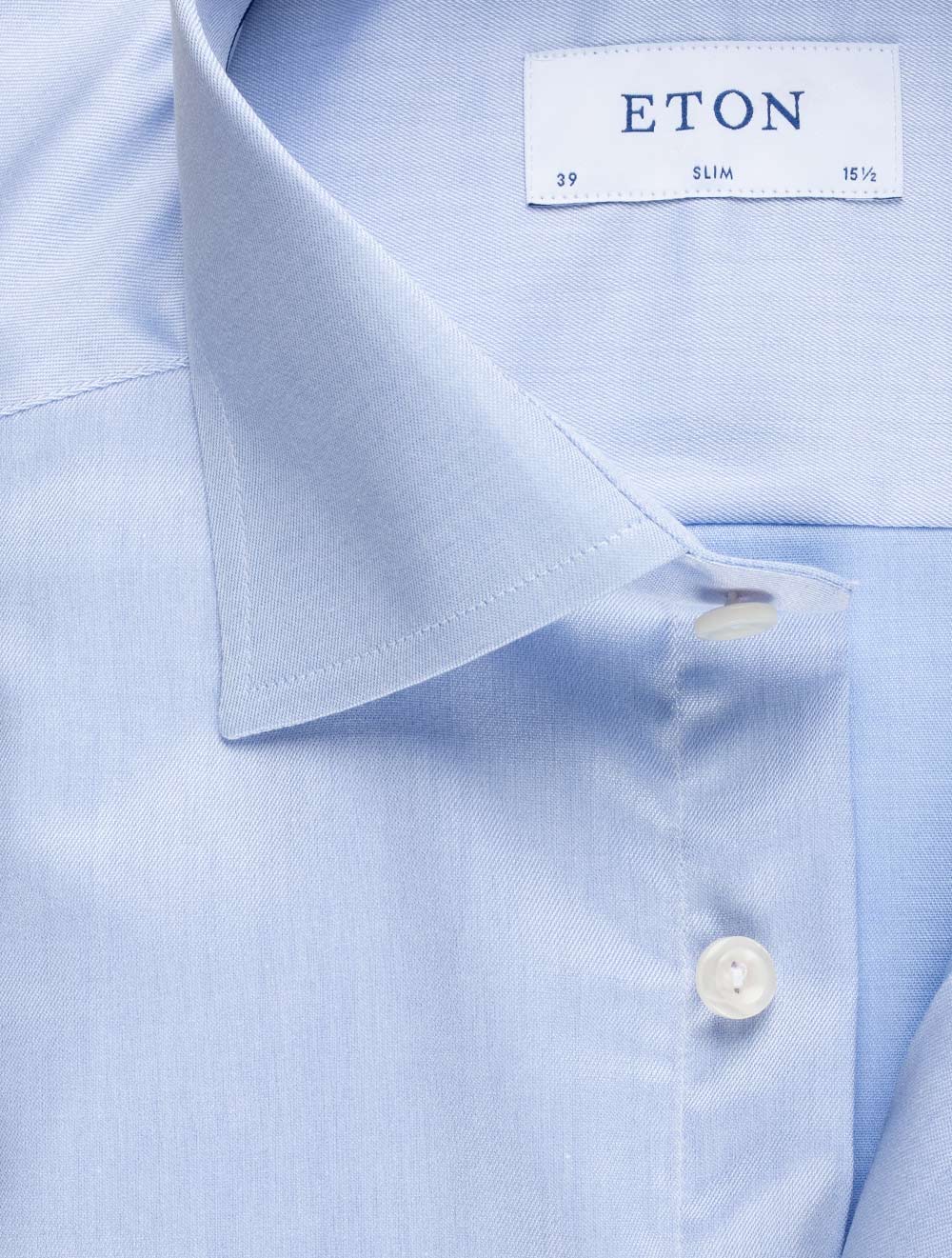 Slim Fit Double Cuff Shirt Blue - Image 3