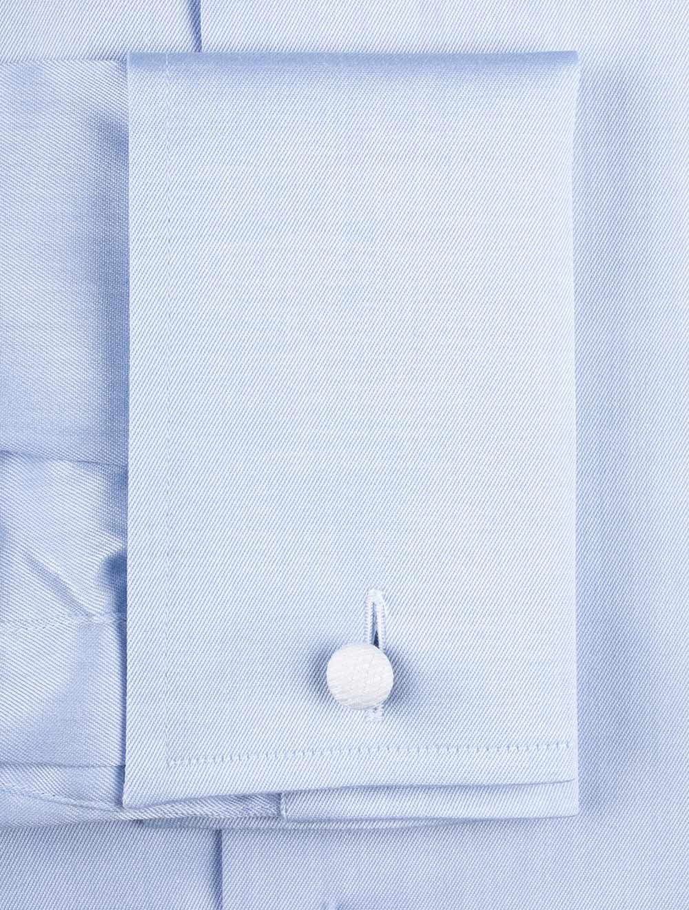 Slim Fit Double Cuff Shirt Blue - Image 5