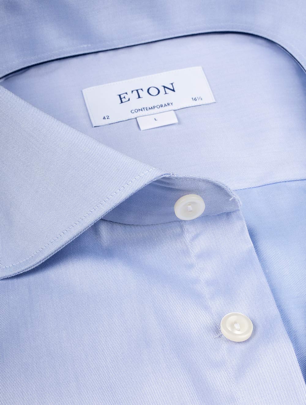 Contemporary Fit Plain Business Shirt Blue - Image 3