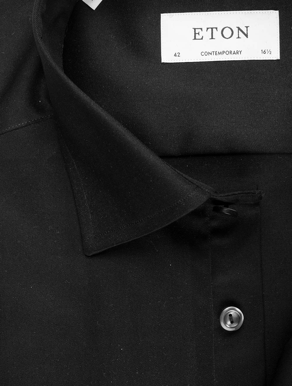 Contemporary Fit Black Single Cuff Shirt - Image 3