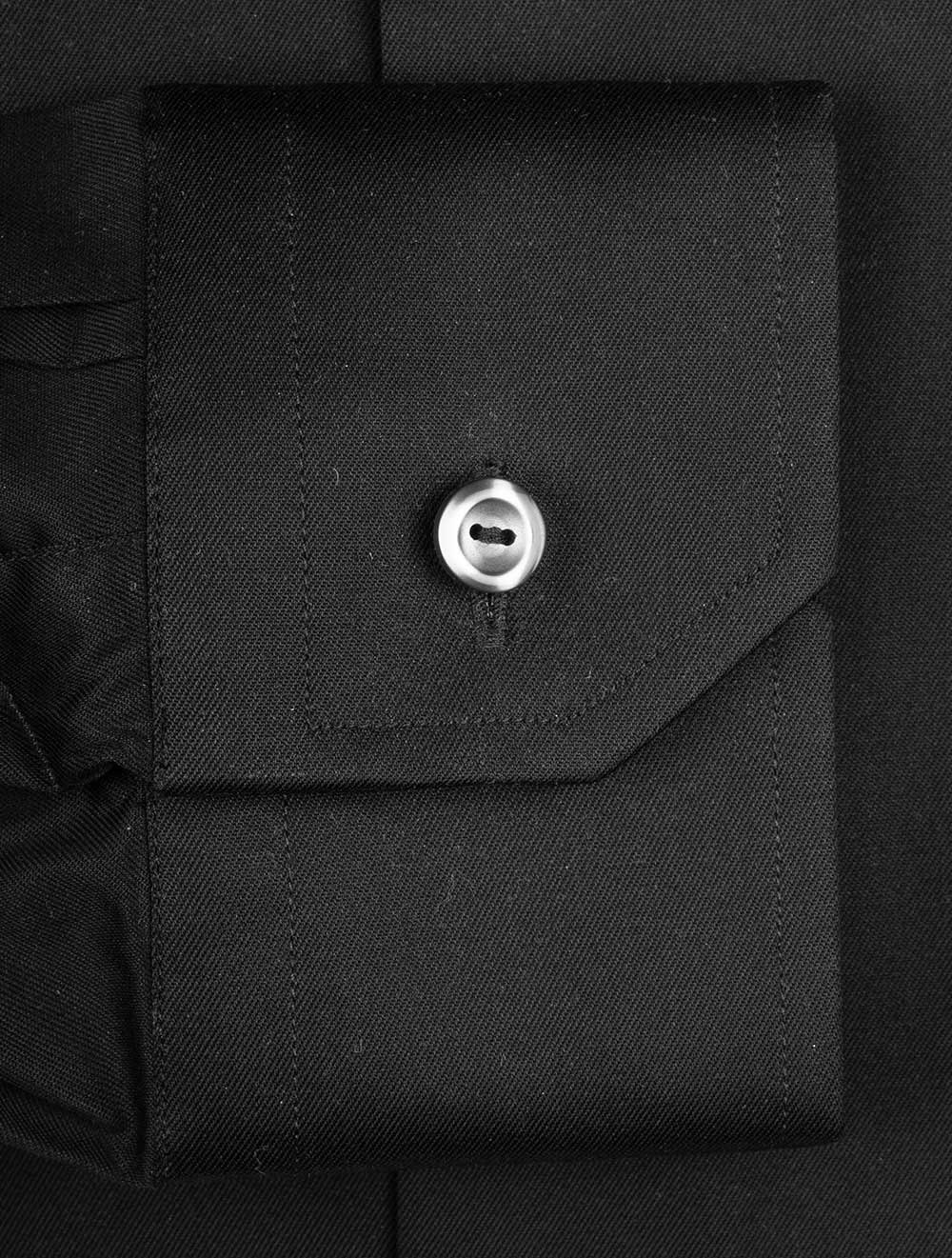 Contemporary Fit Black Single Cuff Shirt - Image 5