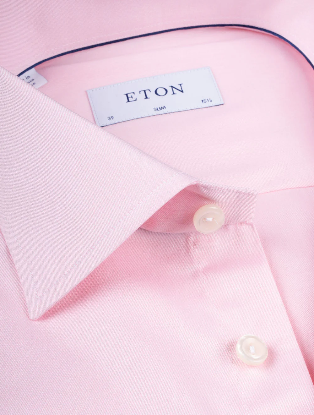 Slim Fit Business Plain Shirt Pink - Image 3