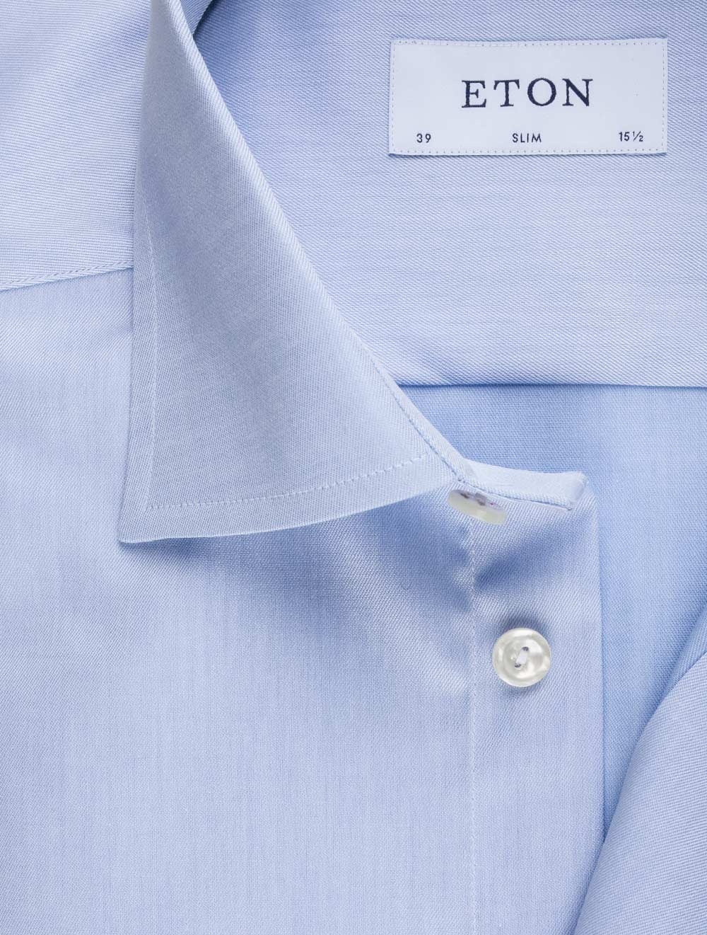 Slim Fit Single Cuff Shirt Blue - Image 3