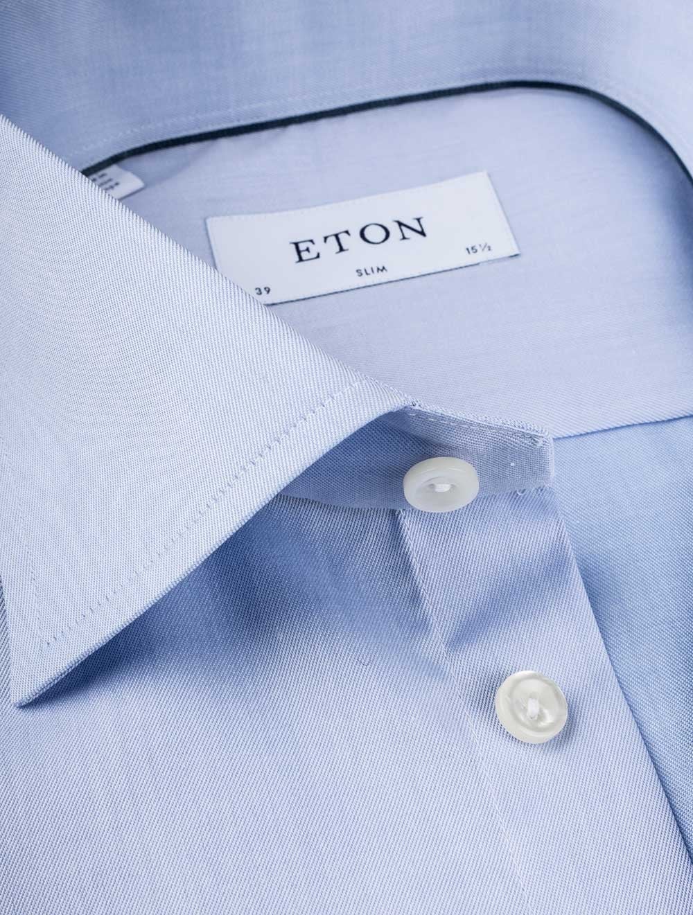 Slim Fit Single Cuff Shirt Blue - Image 4