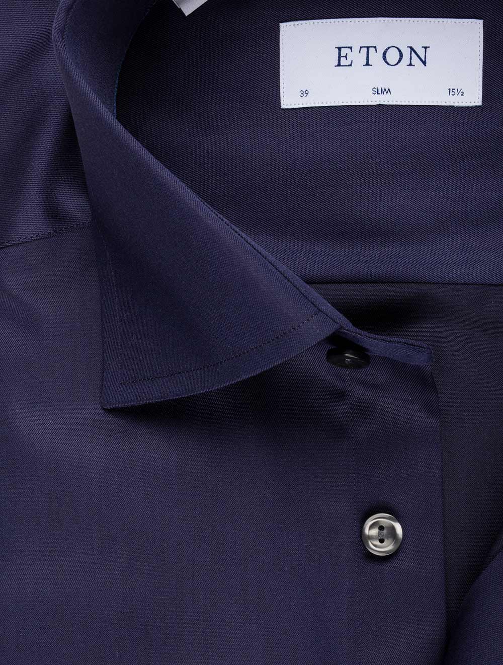 Slim Fit Single Cuff Shirt Navy - Image 3