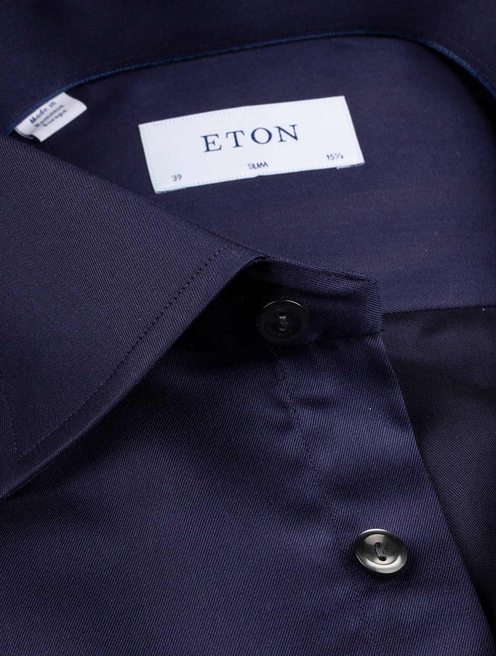Slim Fit Single Cuff Shirt Navy - Image 4