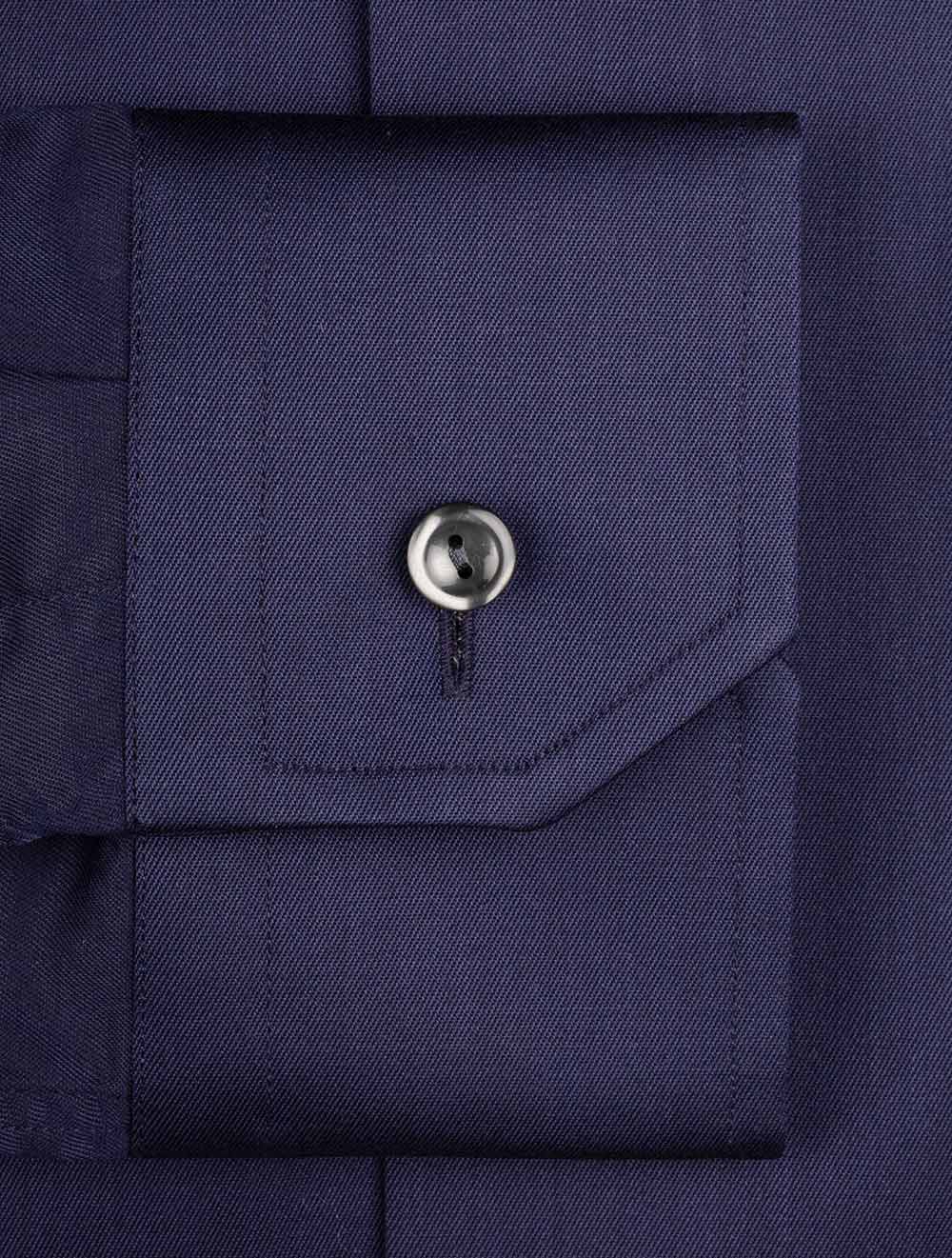Slim Fit Single Cuff Shirt Navy - Image 5