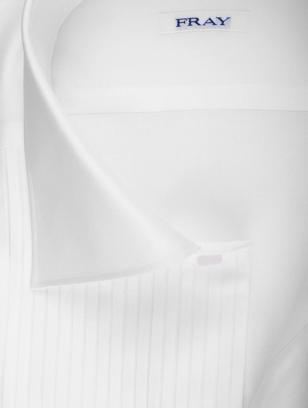 Pleated Cotton Dress Shirt White - Image 3