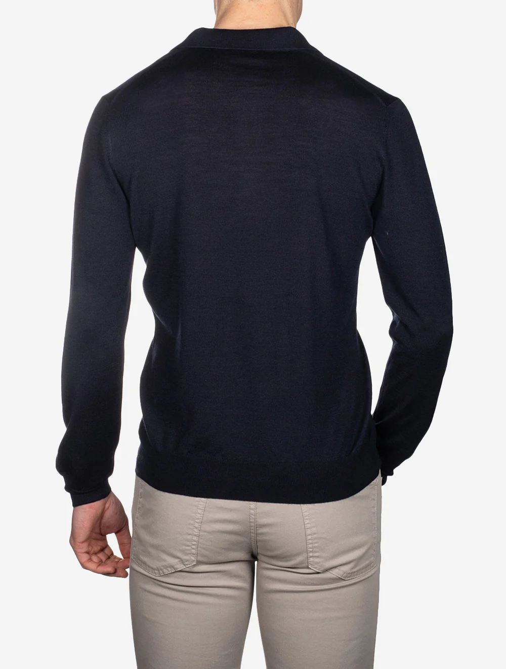 Long Sleeve Polo Navy - Image 3