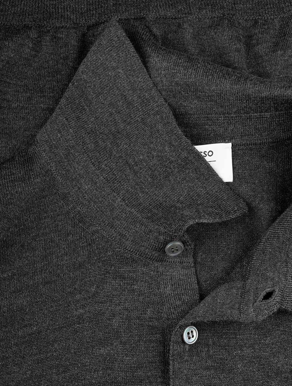 Long Sleeve Tennis Polo Charcoal - Image 6