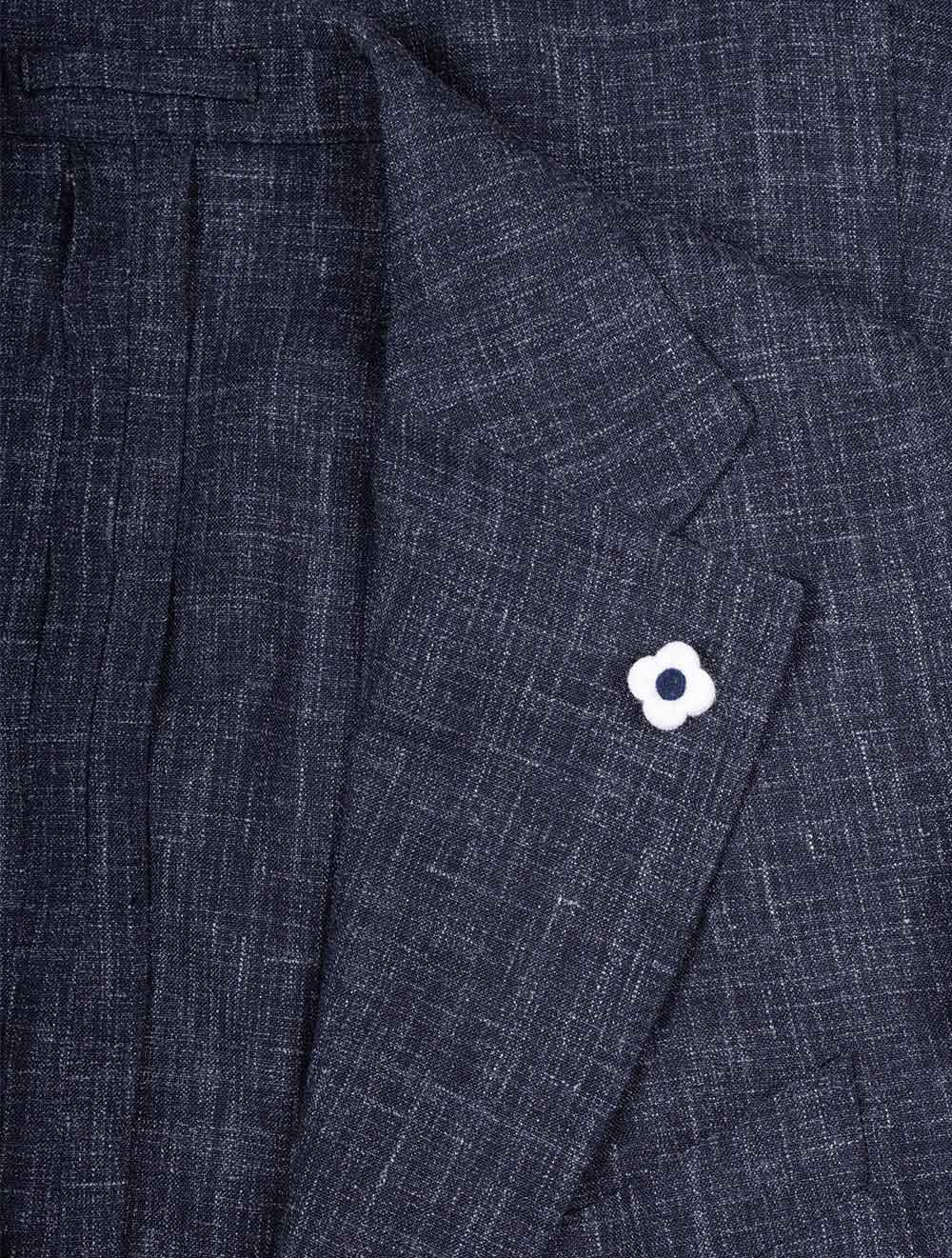 Wool Silk Linen Suit Navy - Image 4