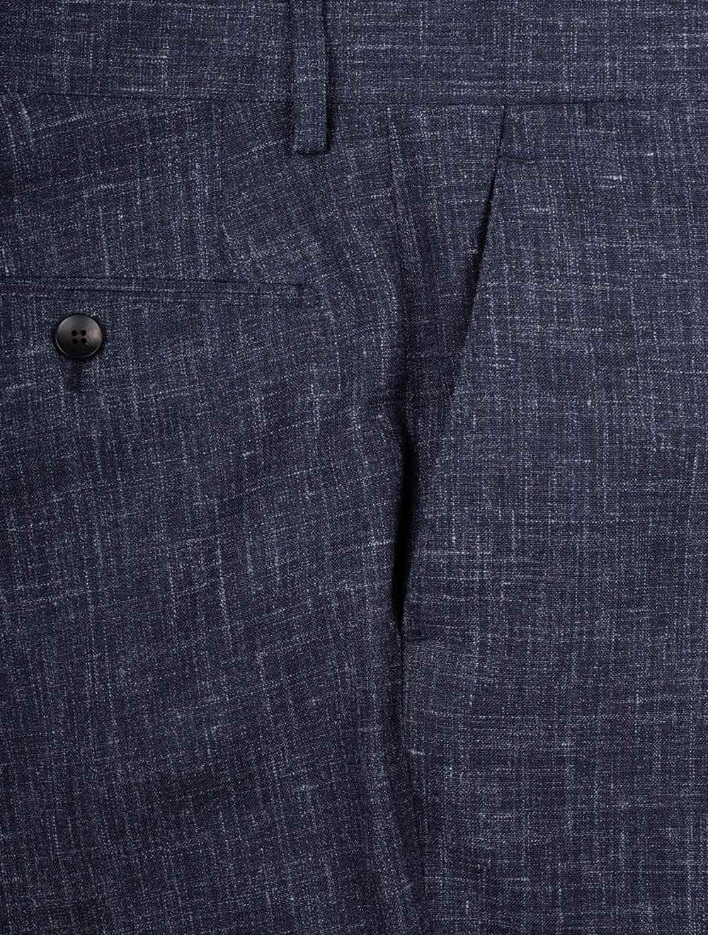 Wool Silk Linen Suit Navy - Image 6