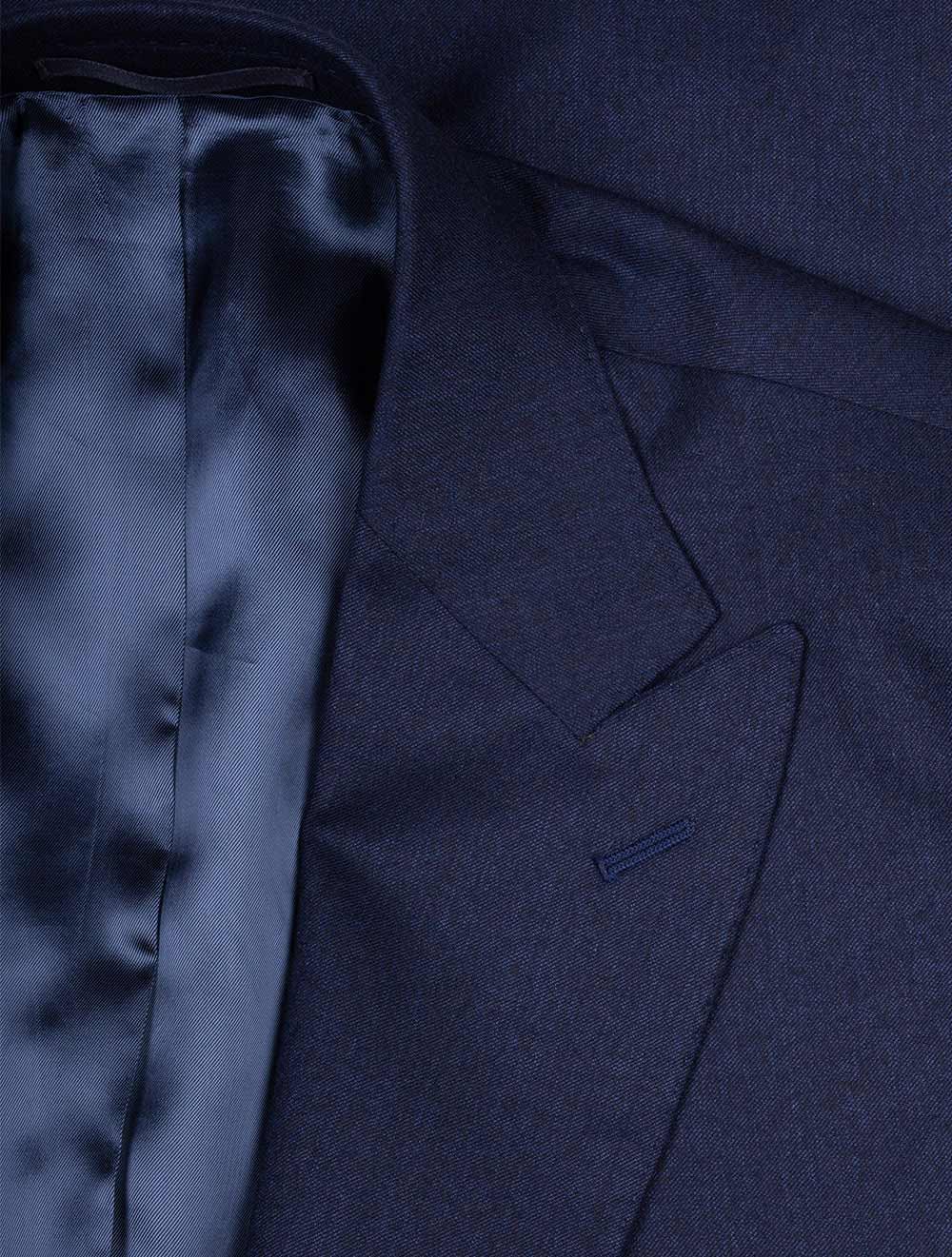 3 Piece Peak Lapel Suit Blue - Image 4