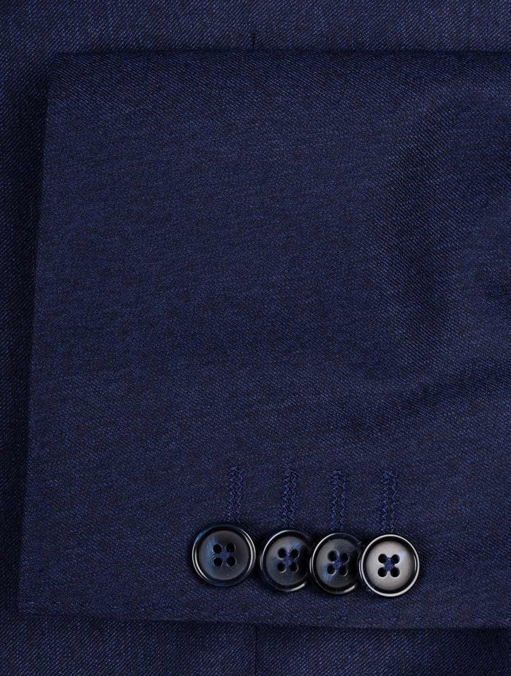 3 Piece Peak Lapel Suit Blue - Image 5