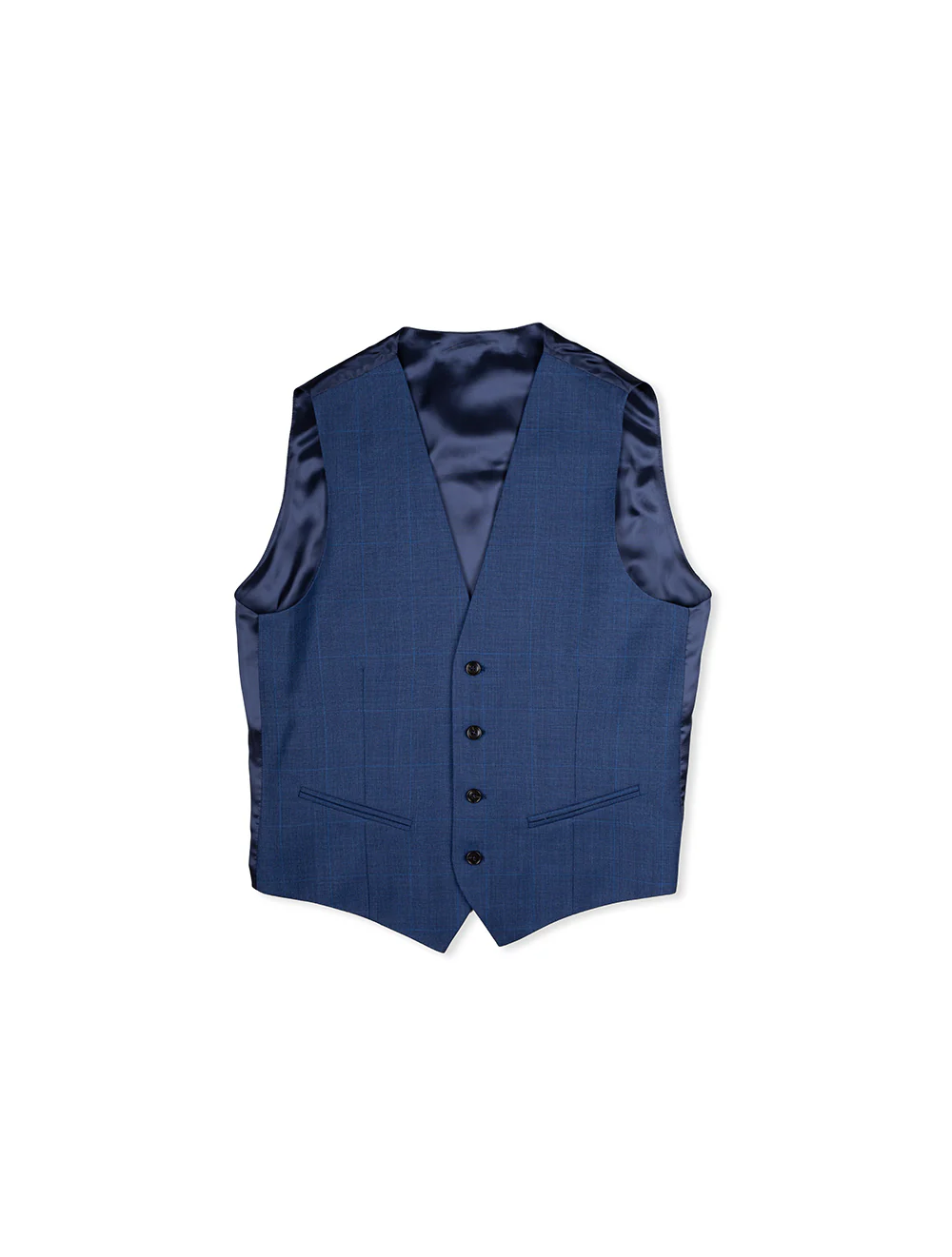 Check 3 Piece Suit Blue - Image 5