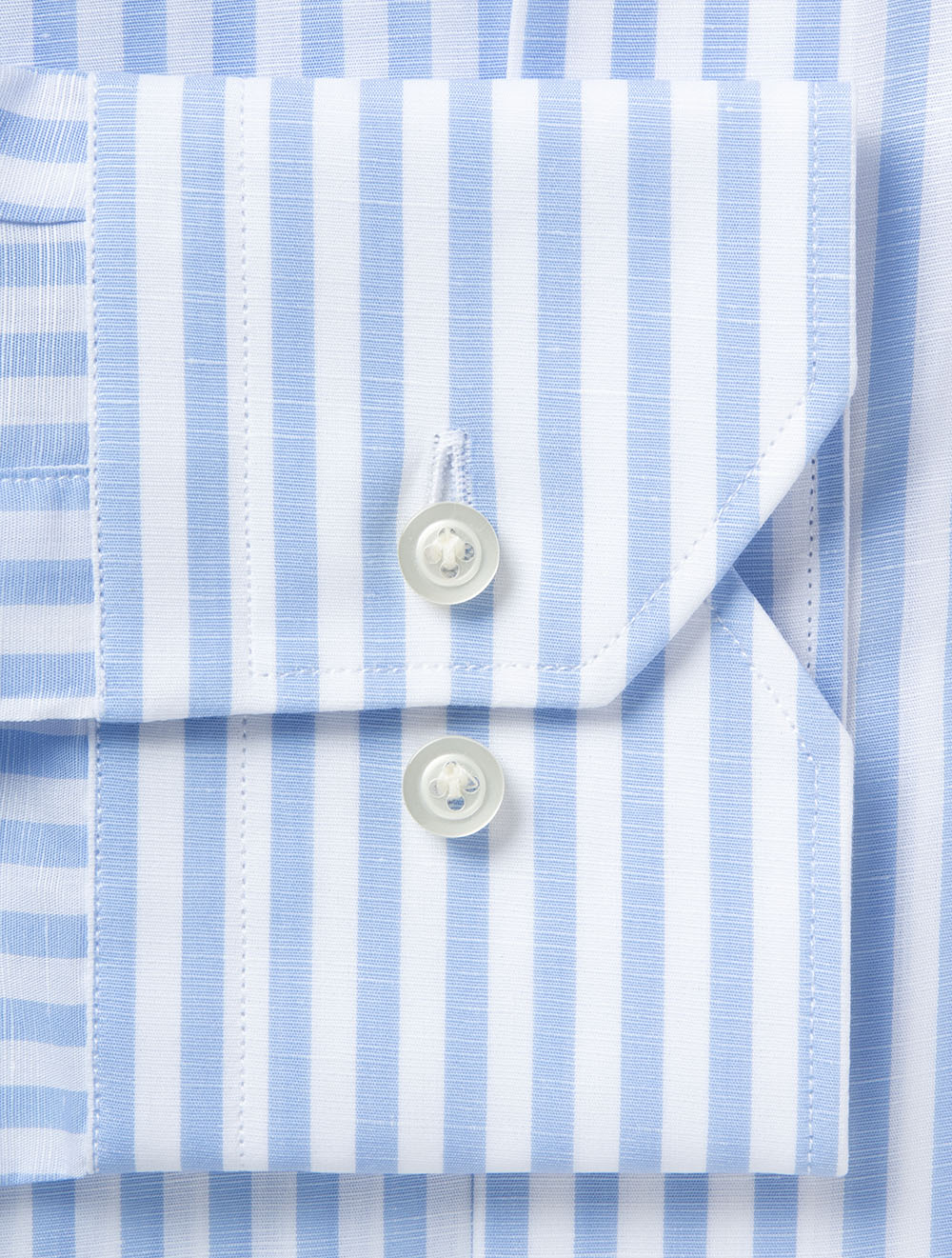 Cotton Linen Barstripe Shirt Blue - Image 4