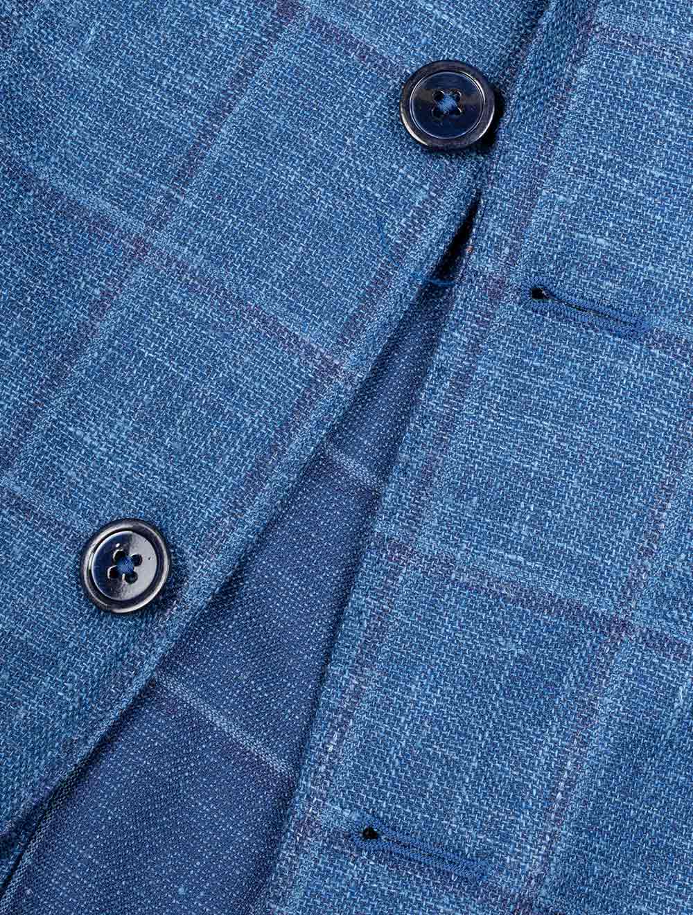 DelFino Check Jacket Blue - Image 5
