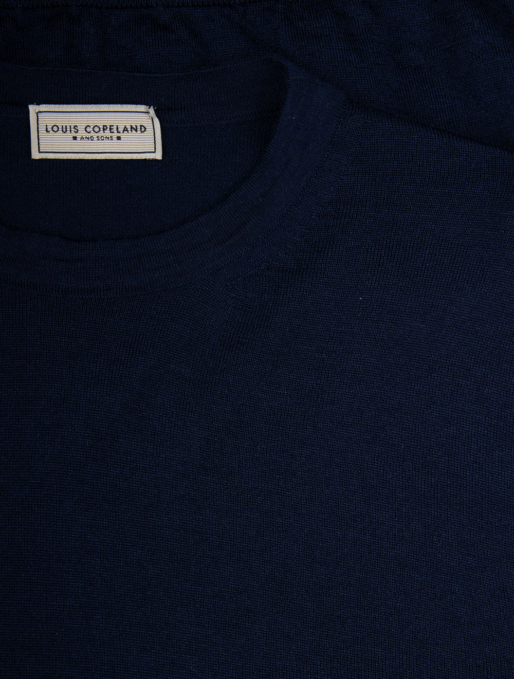 Merino Crew Neck Jumper Navy - Image 4