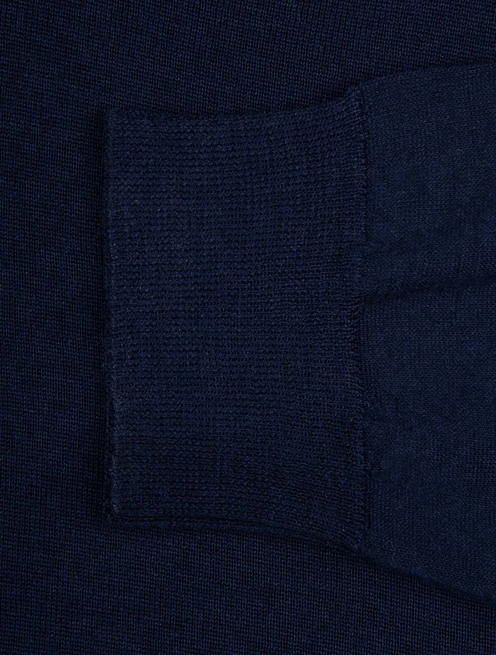 Merino Crew Neck Jumper Navy - Image 5