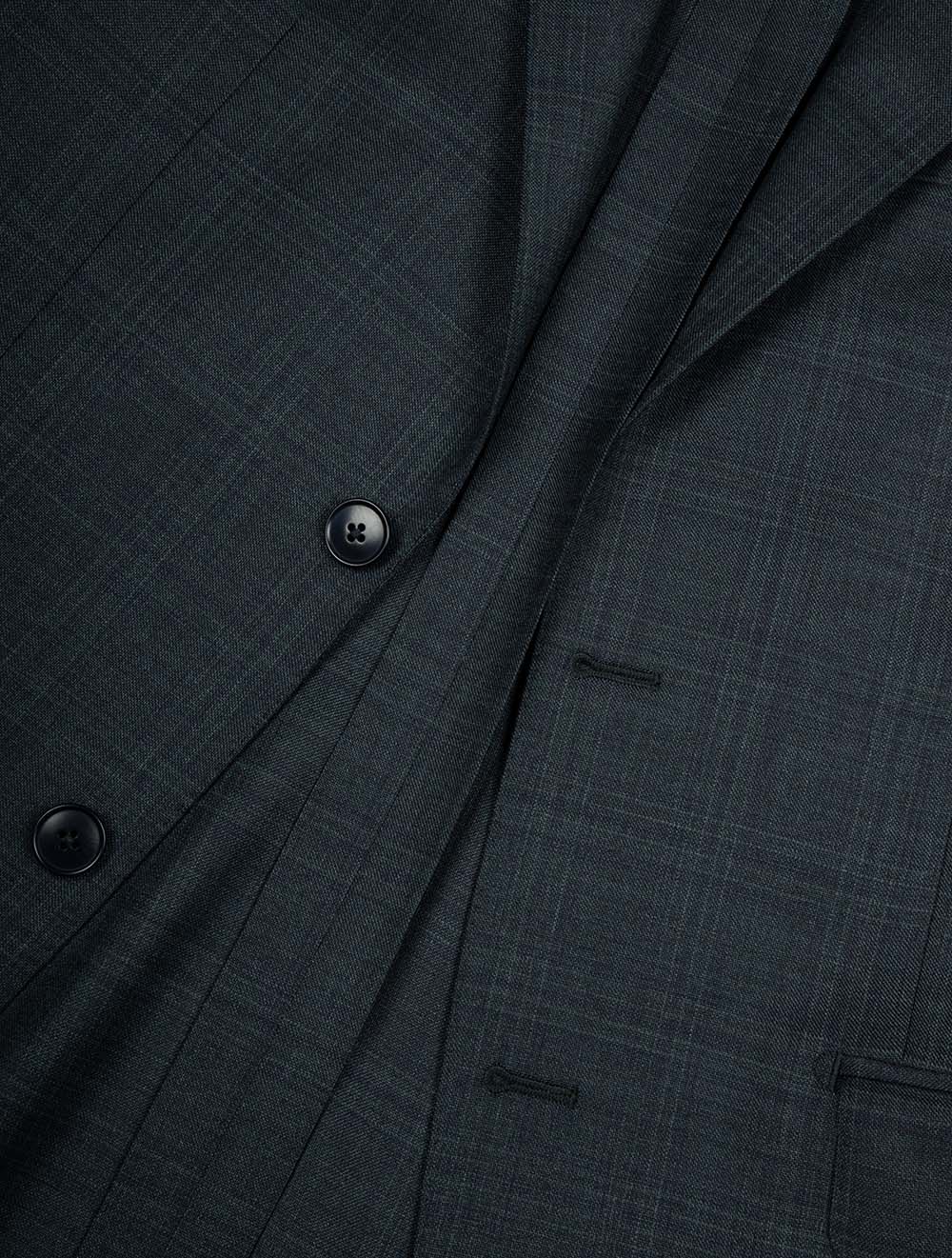 Micro Check 3 Piece Suit Dark Green - Image 3