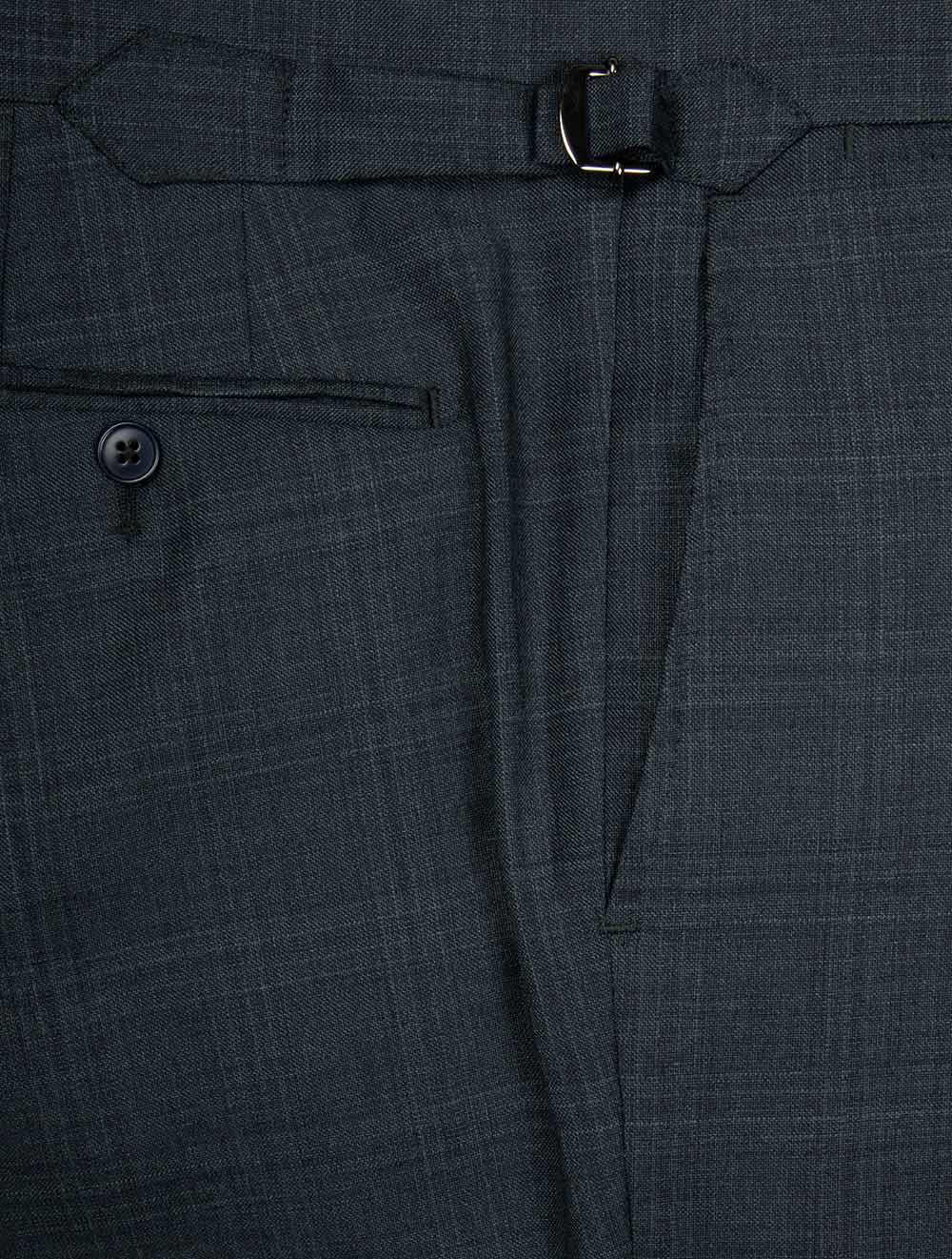 Micro Check 3 Piece Suit Dark Green - Image 7