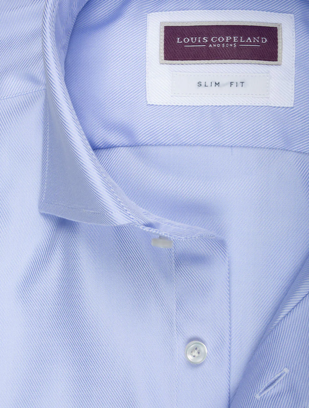 Slim Fit Single Cuff Twill Shirt Blue - Image 3