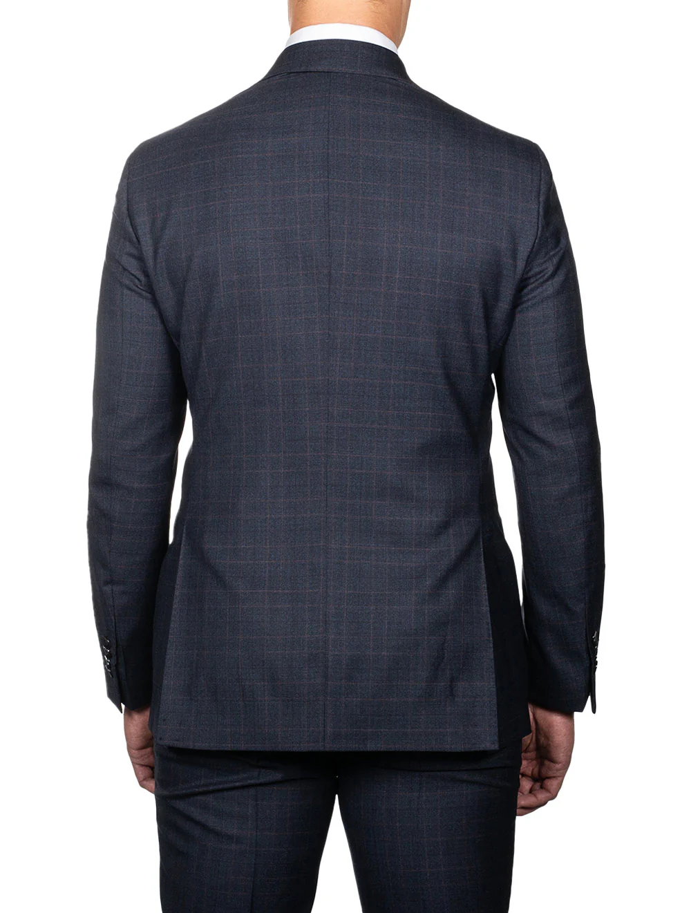 Super 170 Check Suit Blue - Image 3