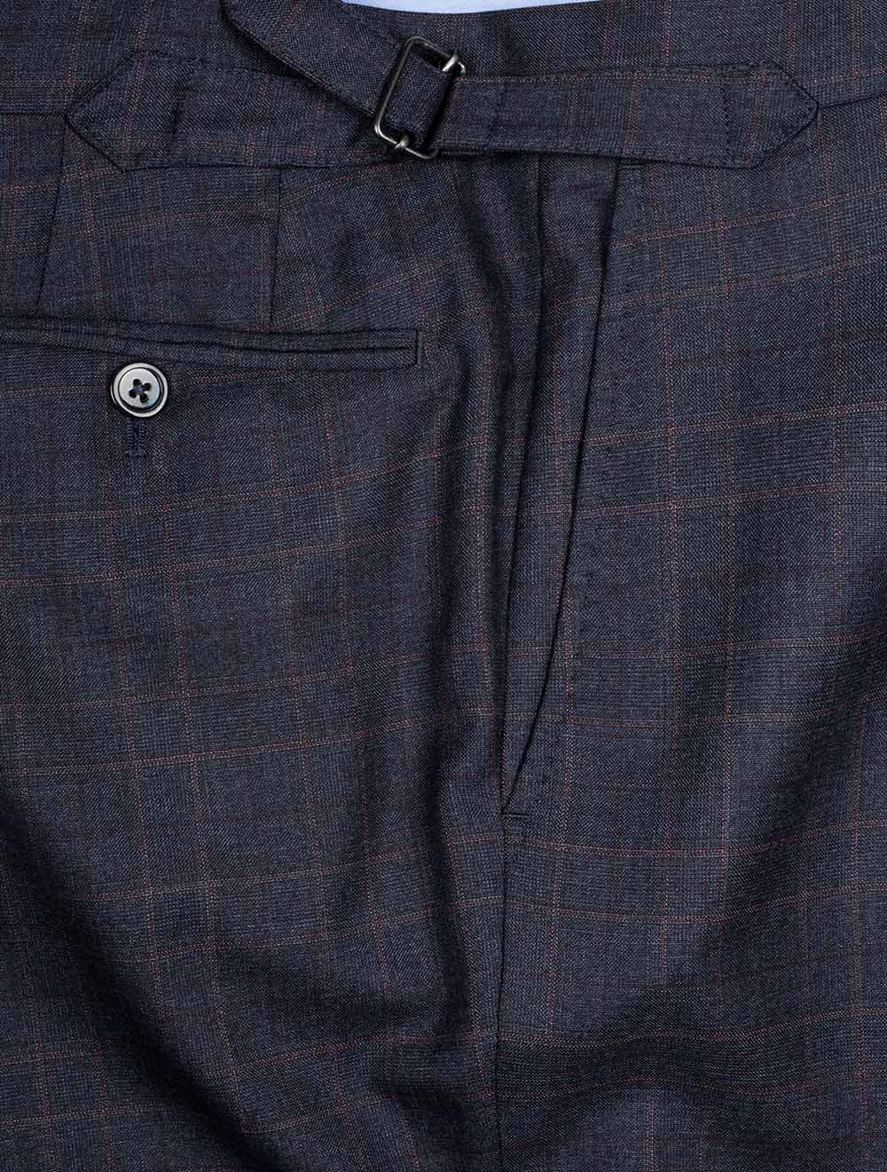 Super 170 Check Suit Blue - Image 7