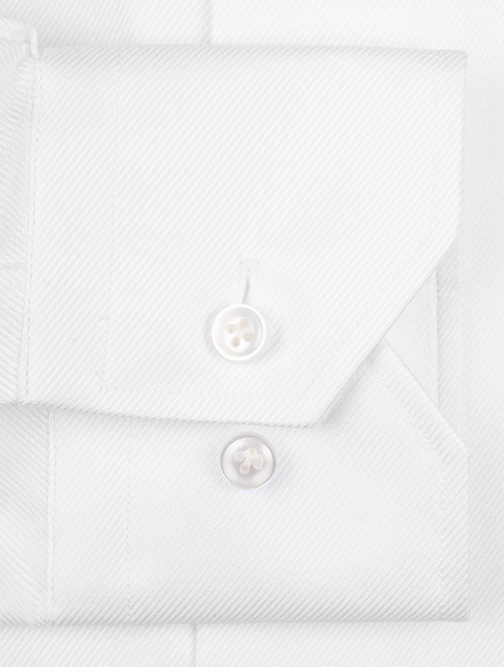 Super Slim Single Cuff Twill Shirt White - Image 4