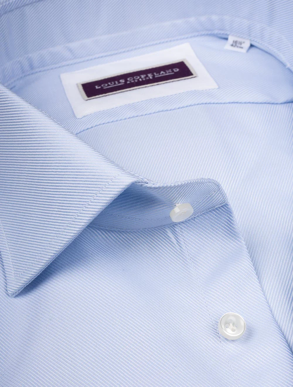 Slim Fit Twill Double Cuff Shirt Blue - Image 3