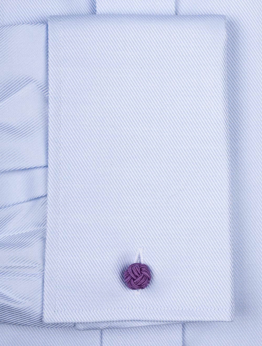 Slim Fit Twill Double Cuff Shirt Blue - Image 4