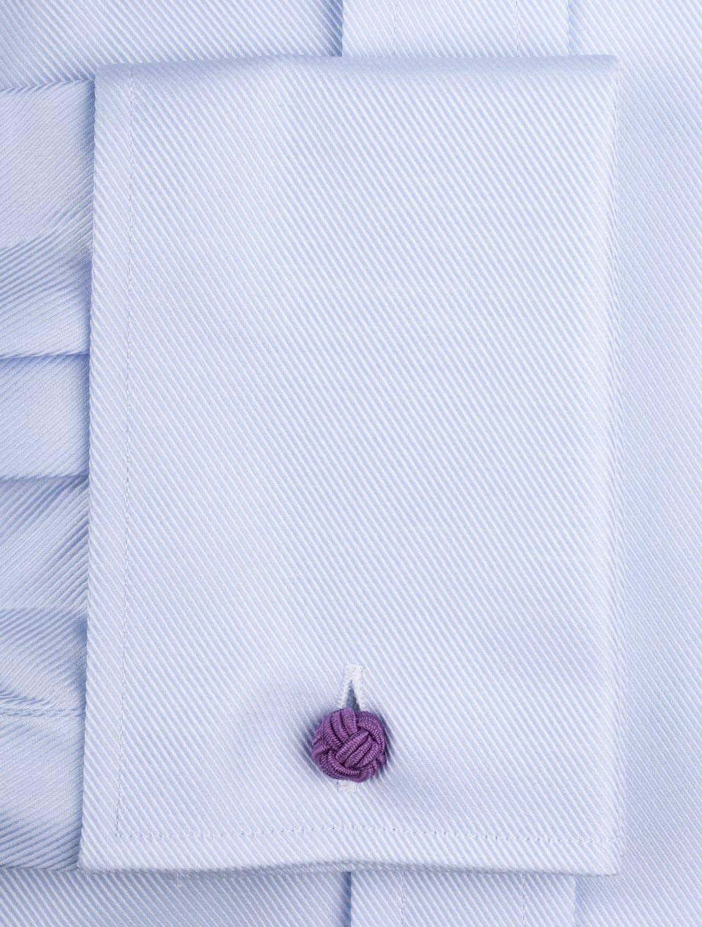 Twill Super Slim Fit Double Cuff Shirt Blue - Image 4