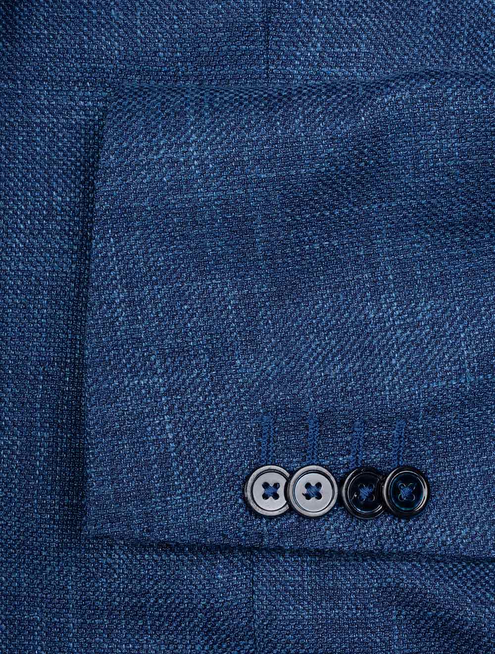 Drago Wool Silk Linen Half Lined Jacket Blue - Image 4