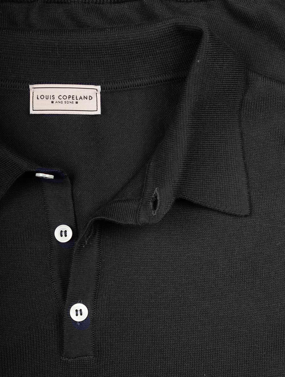 Merino Long Sleeve Polo Black - Image 4