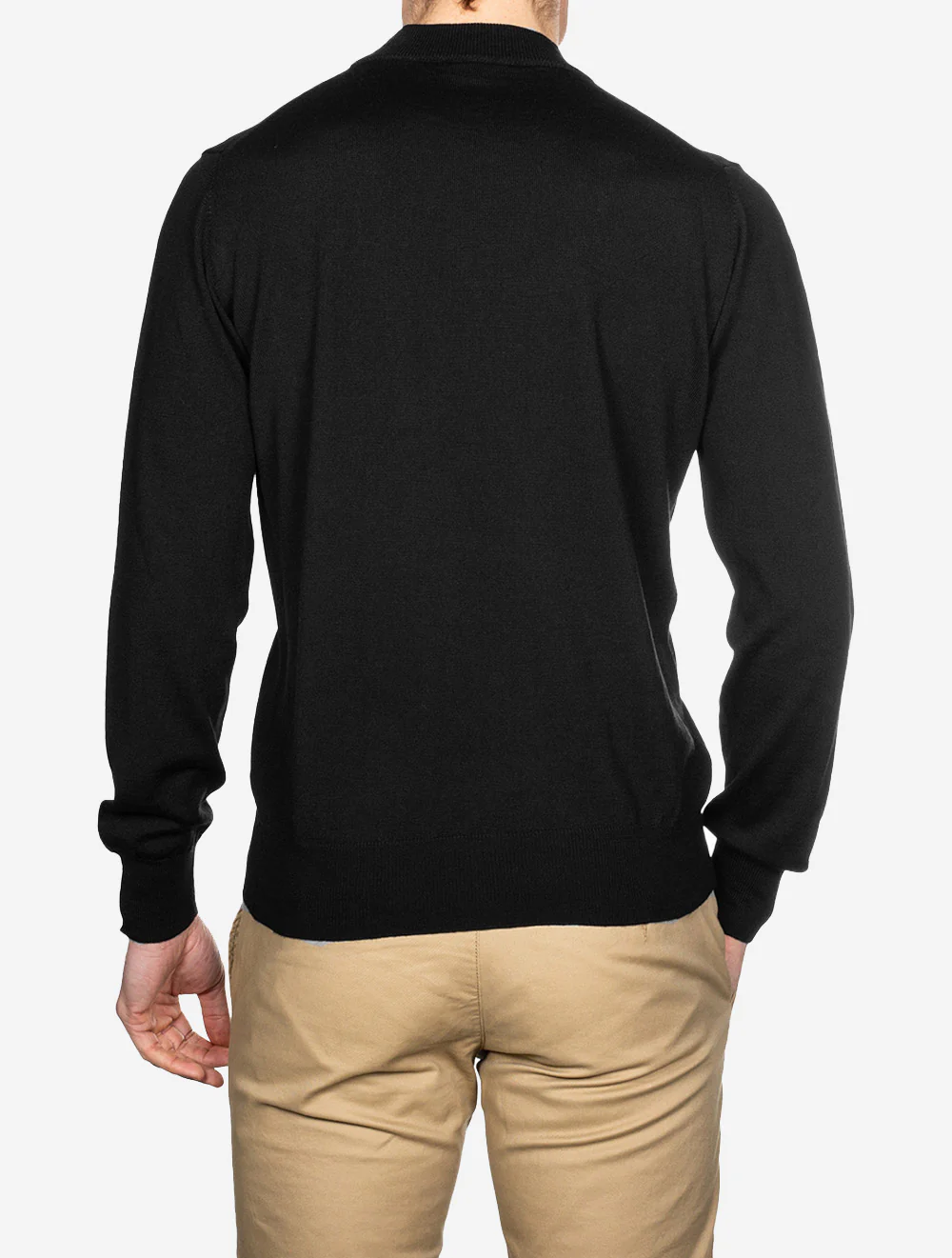 Merino Wool Mock Neck Black - Image 3