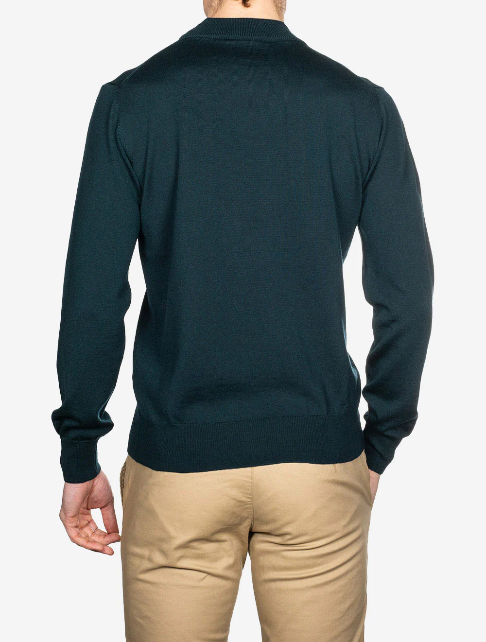 Merino Wool Mock Neck Green - Image 3