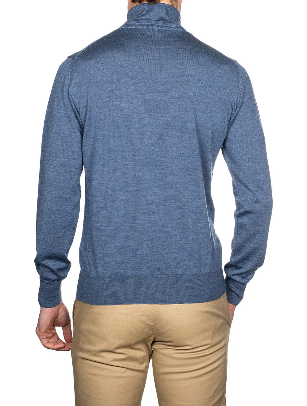 Merino Wool Turtle Neck Blue - Image 3