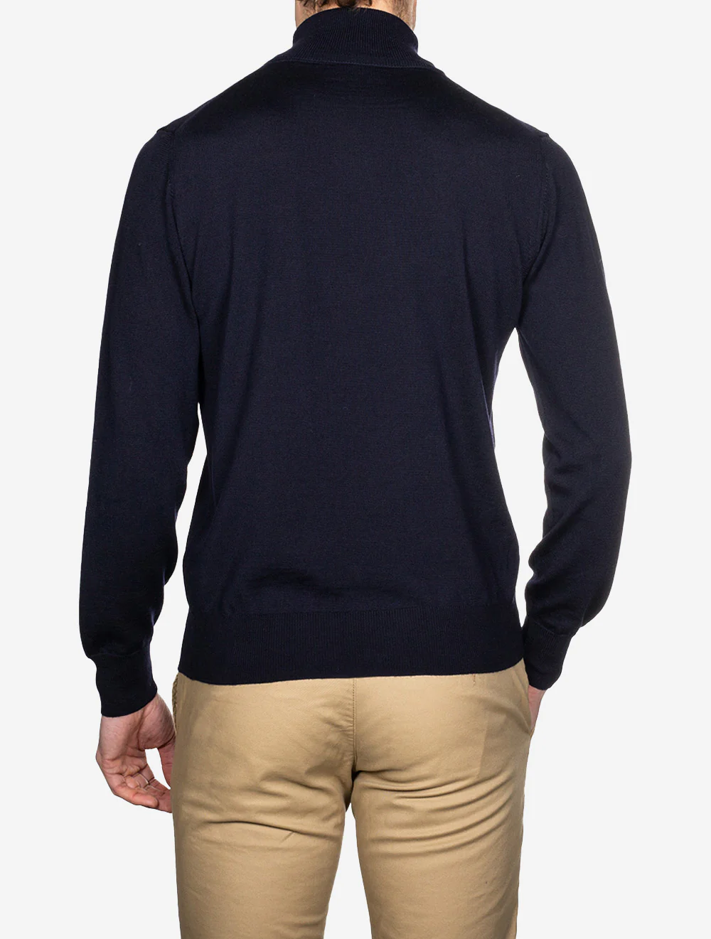 Merino Wool Turtle Neck Navy - Image 3