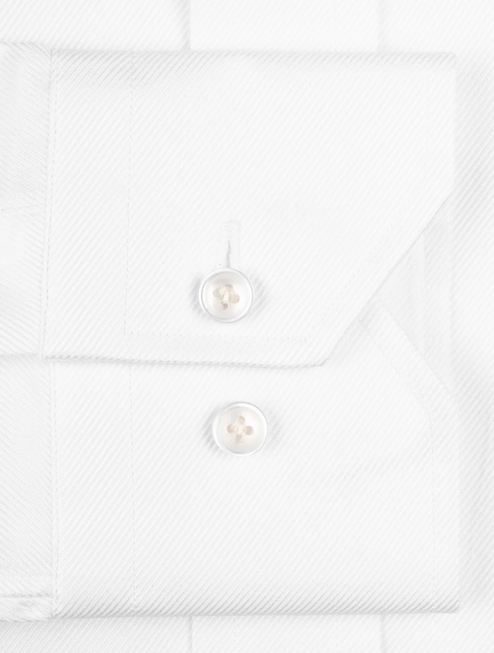 Superslim Fit Thomas Mason Twill Single Cuff White - Image 4