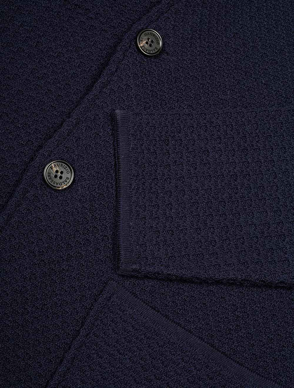 Ribbed Basket Weave Swacket Navy - Image 3
