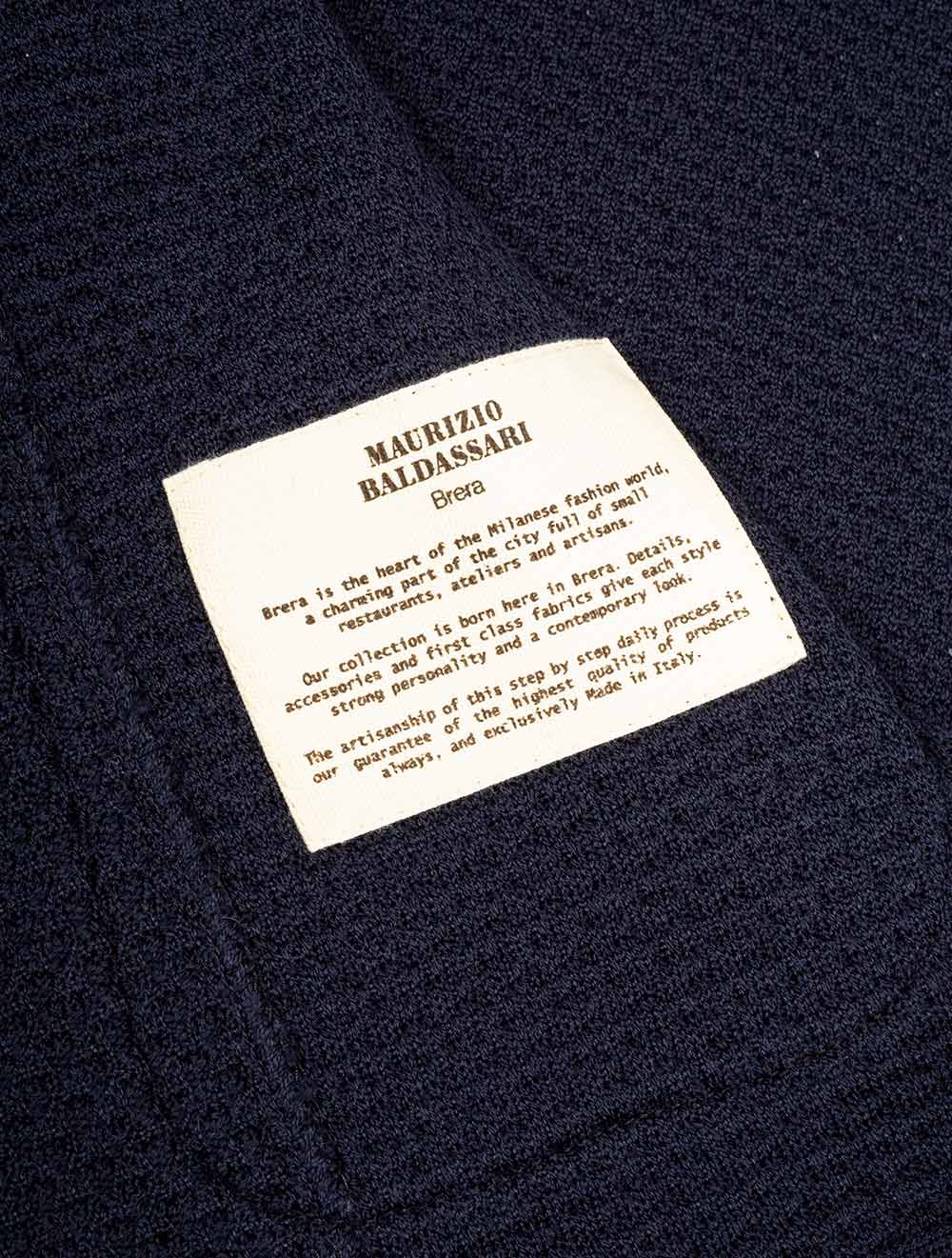 Ribbed Basket Weave Swacket Navy - Image 4
