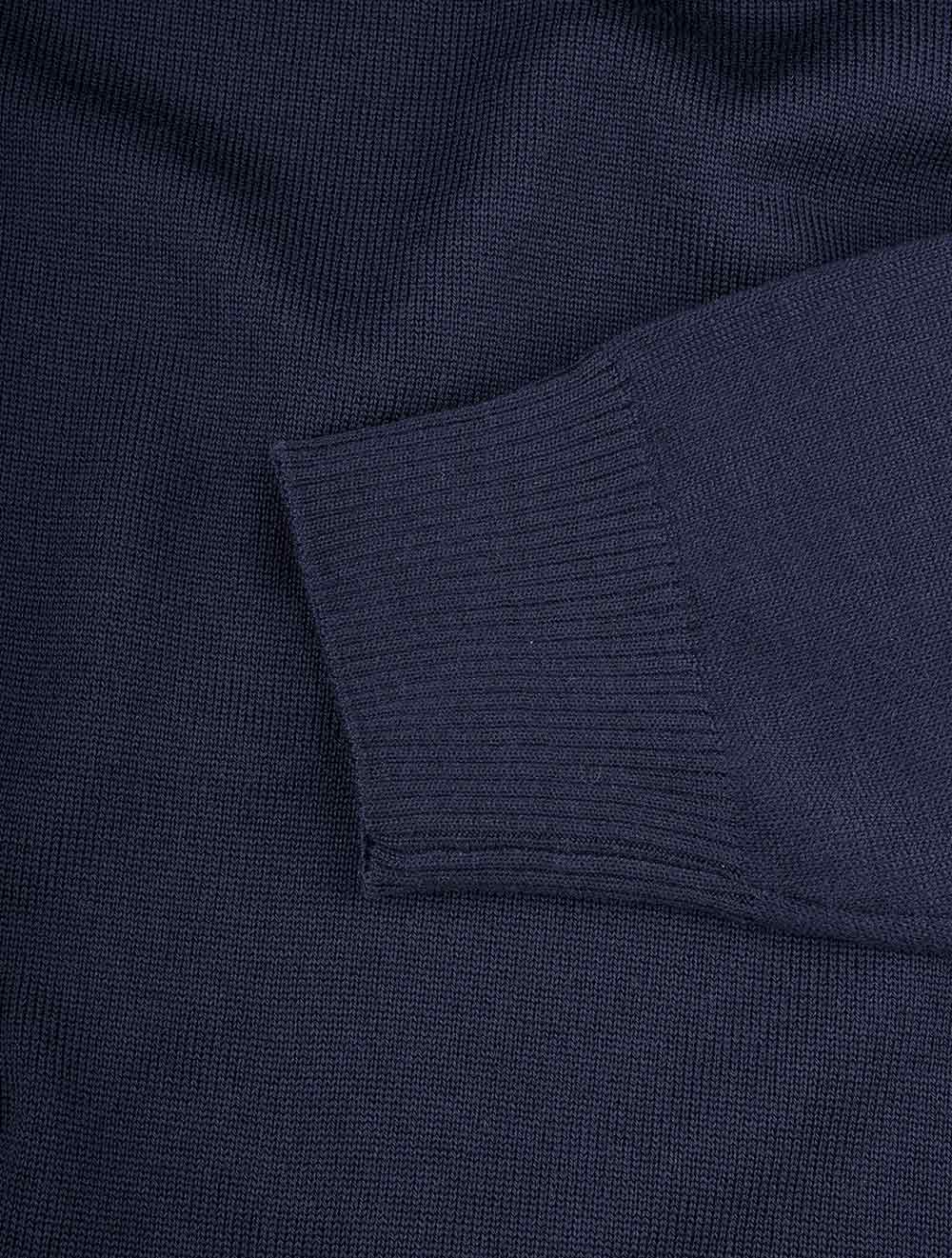Crewneck With Patch Merino Wool Jumper Navy - Image 5