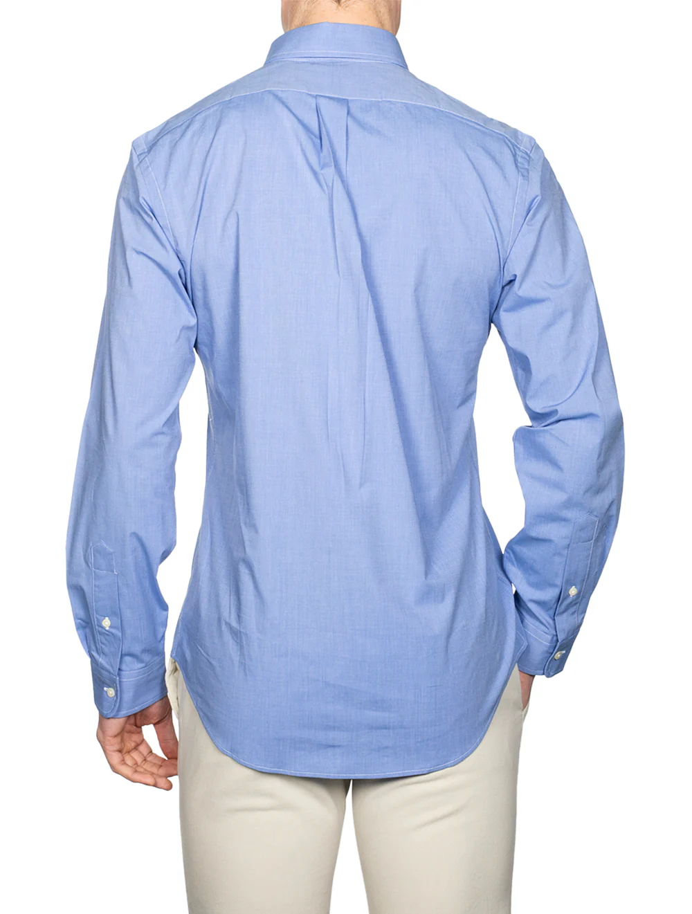 Plain Blue Button-Down Shirt Blue - Image 3