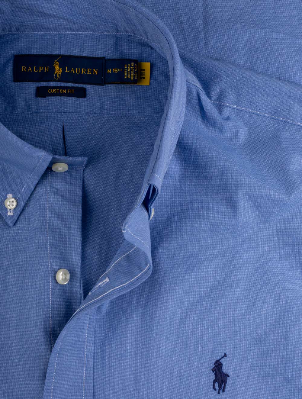 Plain Blue Button-Down Shirt Blue - Image 4