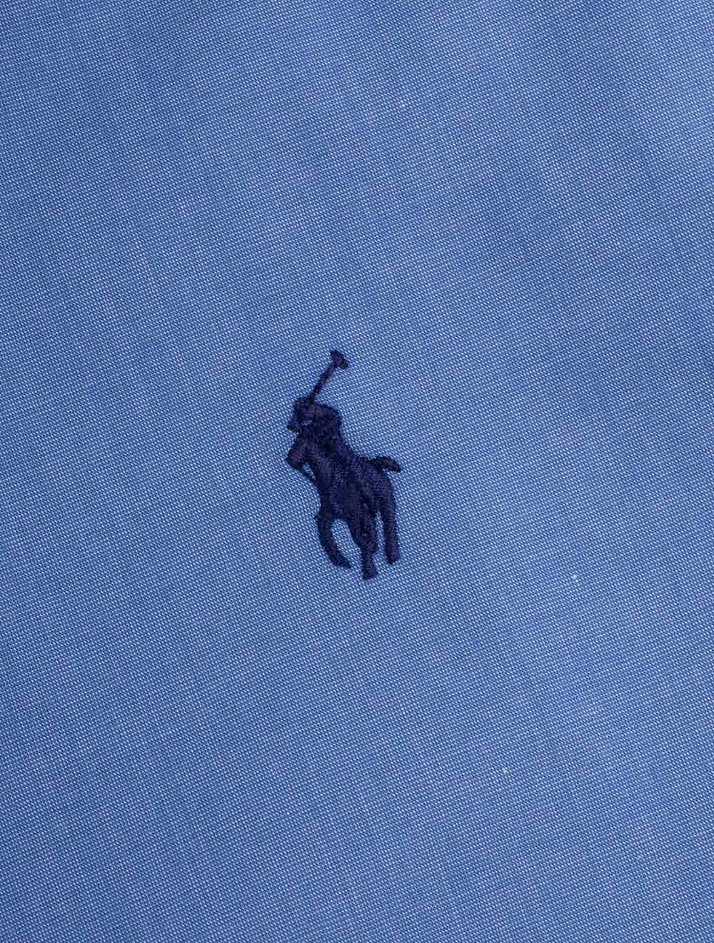 Plain Blue Button-Down Shirt Blue - Image 5